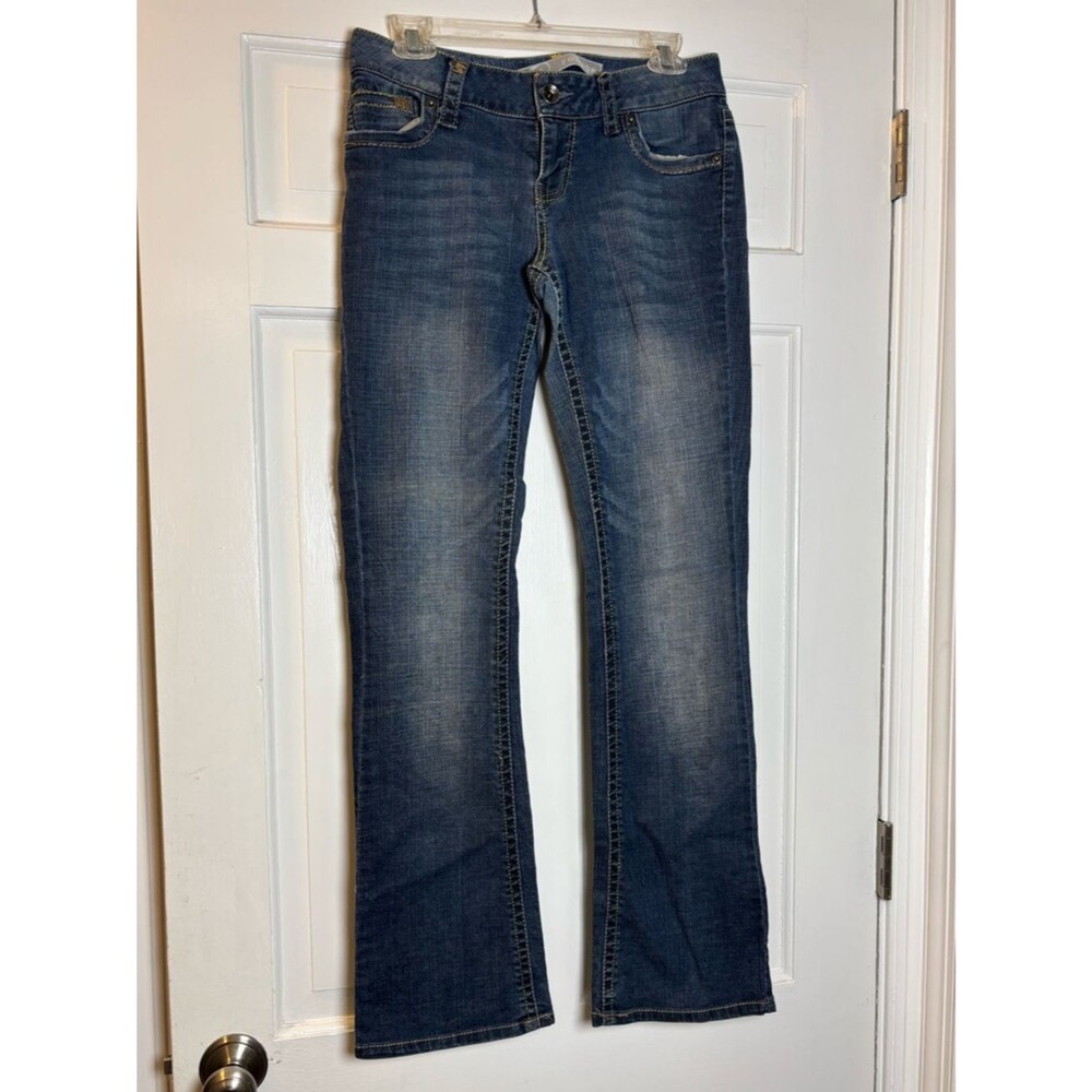 Refuge Women’s Size 7 Faded Dark Blue Wash Wide Leg Bootcut Jeans